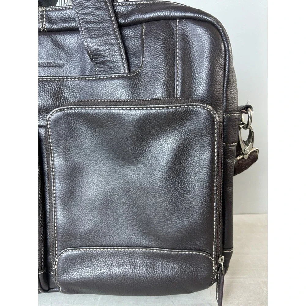 Henderson Laptop Briefcase Messenger Bag Leather Brown Travel Sleeve